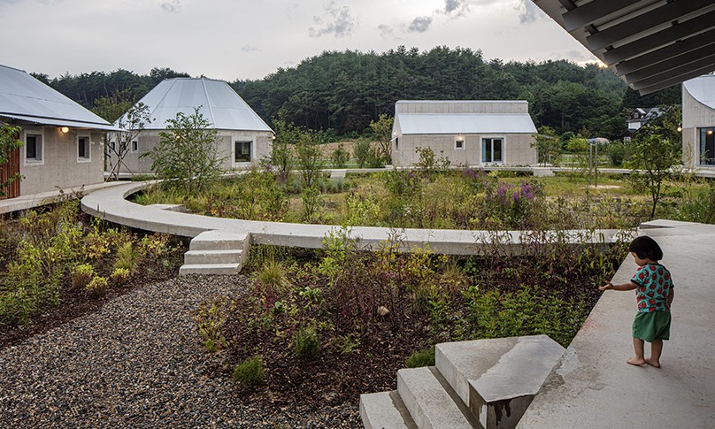 curious concrete dwellings by aoa architects seemingly hover above korean countryside - 14759